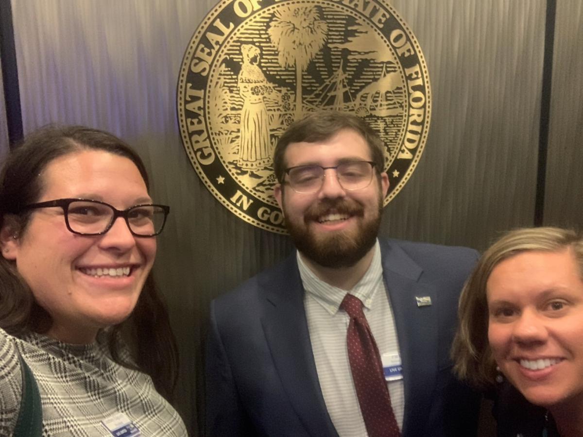 Courtney Edgcomb, Parker Webb, Amanda Lasecki, UW Volusia & Flagler Counties at the Capitol