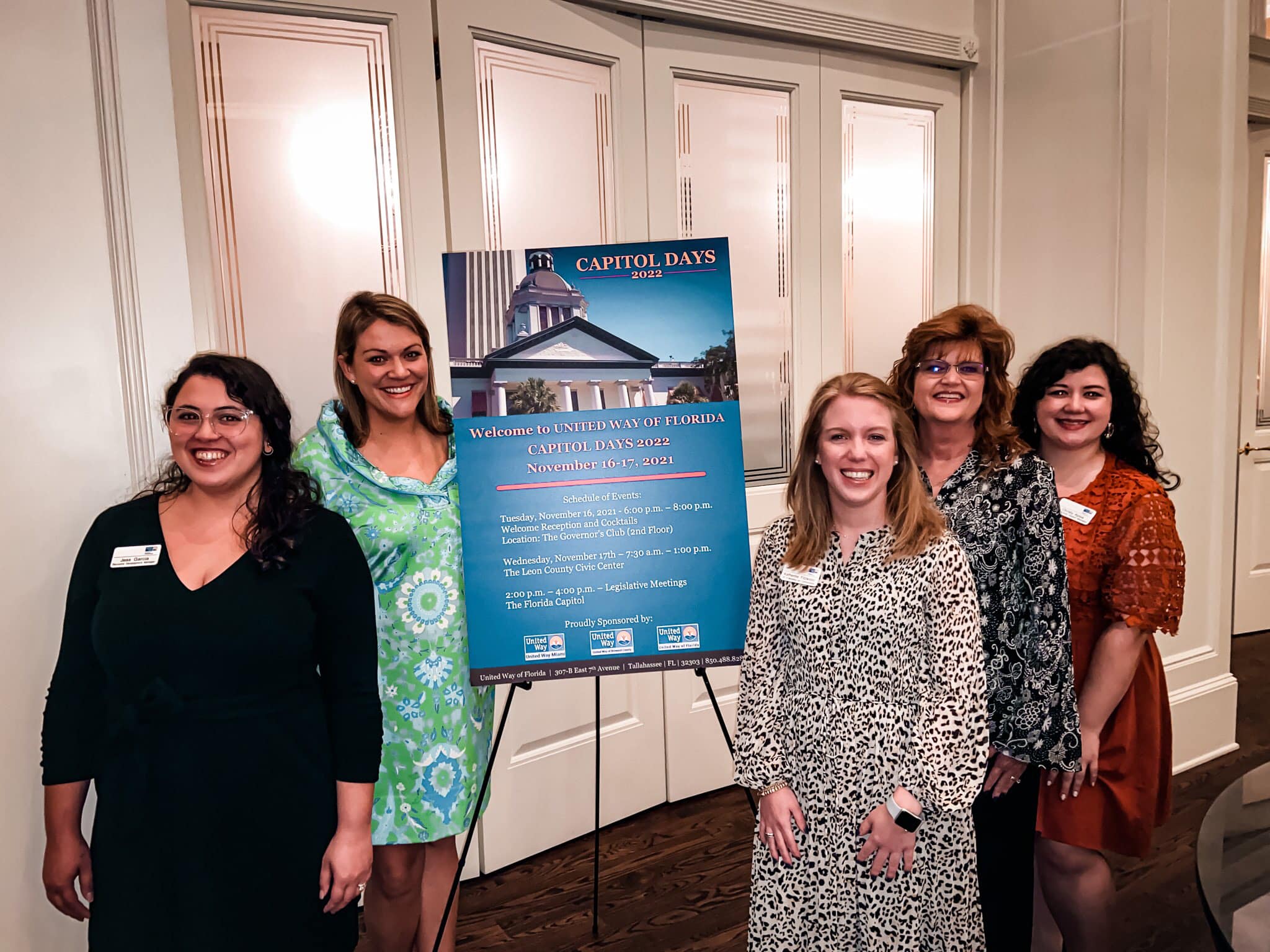 Christina Criser Jackson (second from left), Pres. & CEO, United Way of Central Florida, and staff at Capitol Days 2022 Reception