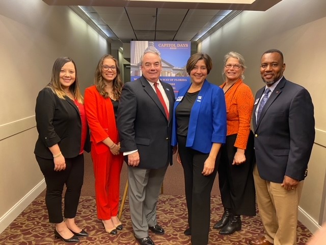 Jeff Hayward (center), Pres. & CEO, Heart of Florida United Way, and the HFUW contingent