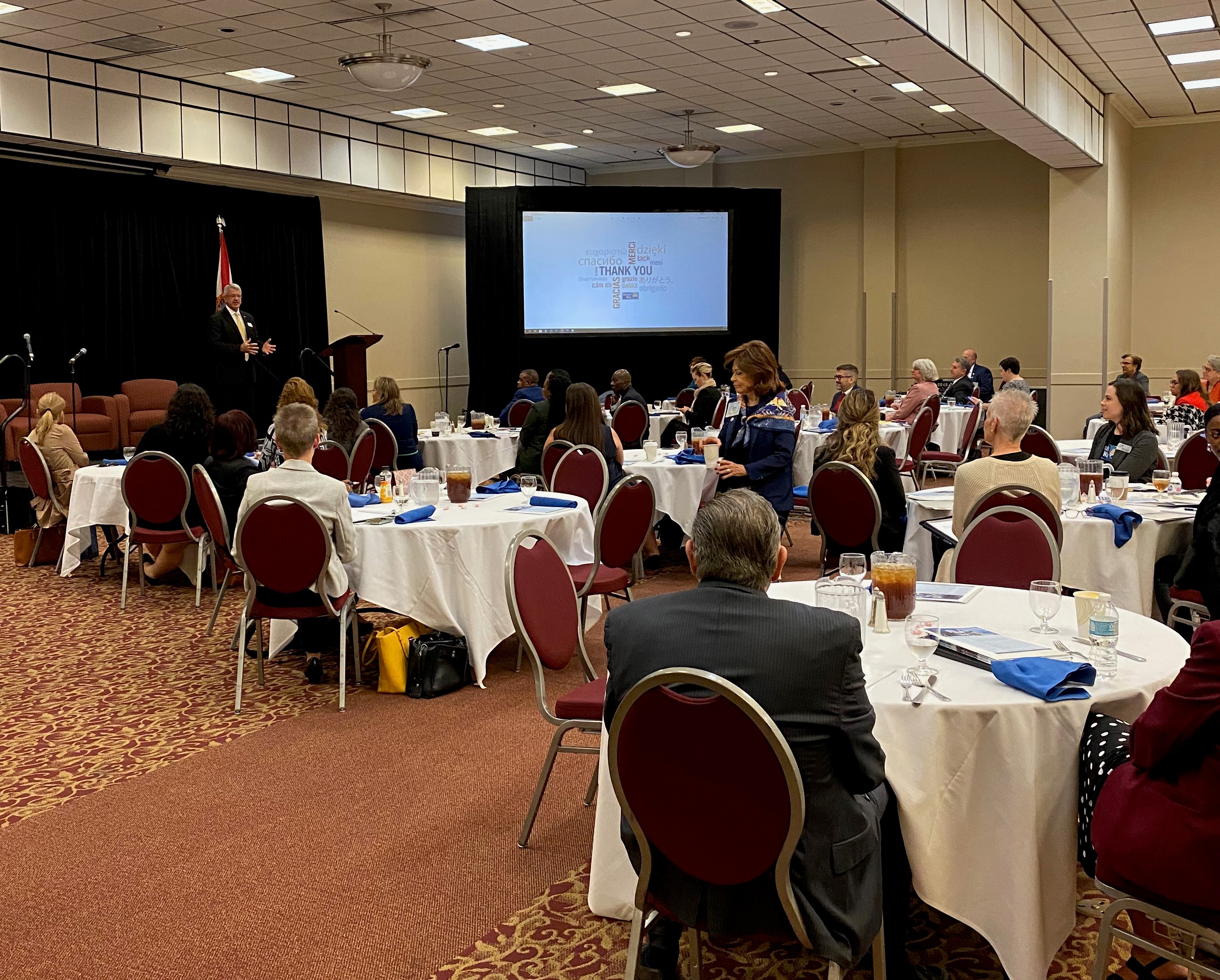 James "Hammer" S. Hartsell, Executive Director, Florida Dept. of Veterans' Affairs, addresses the group