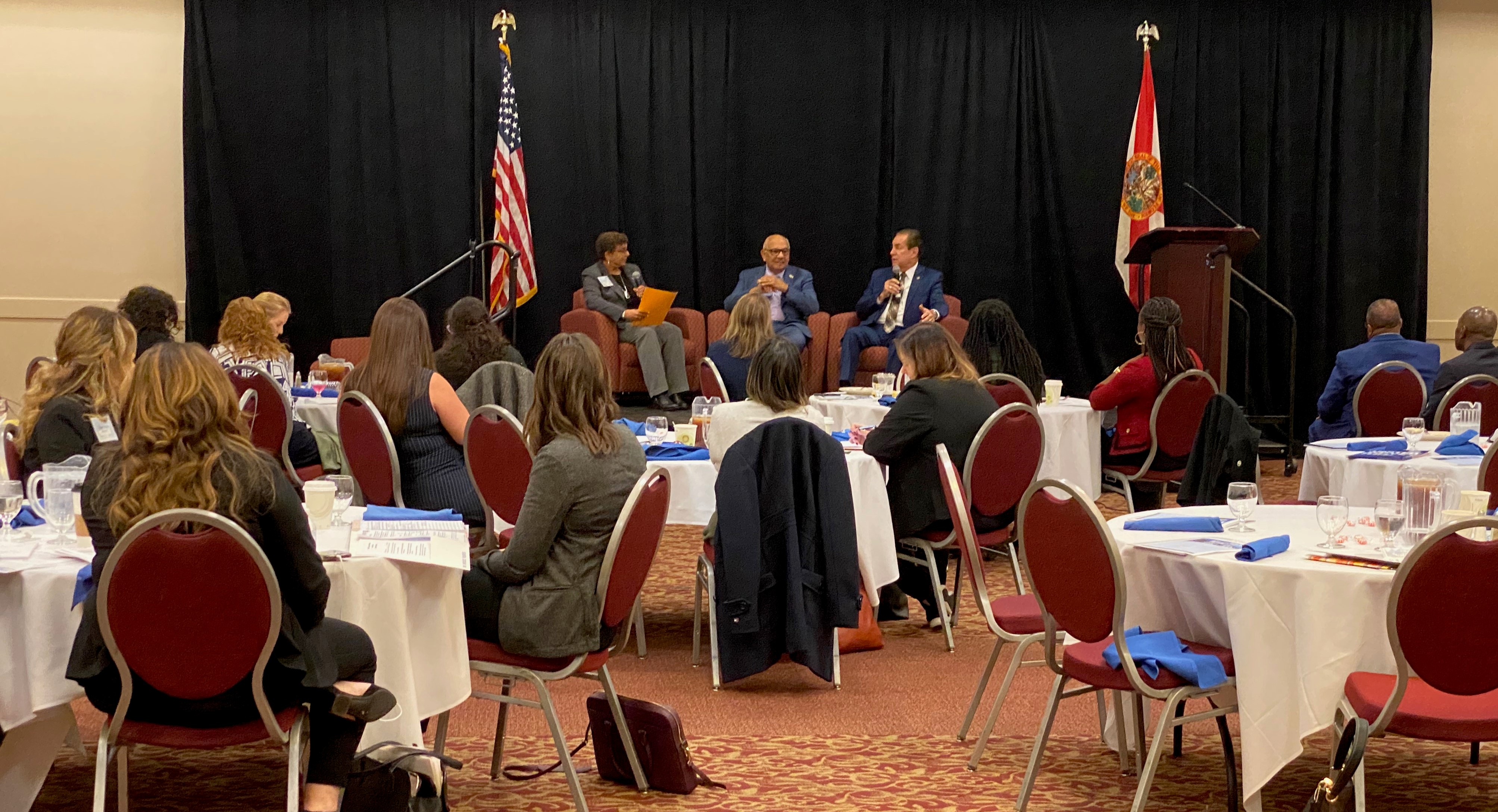 Senator Wright speaks during the panel discussion