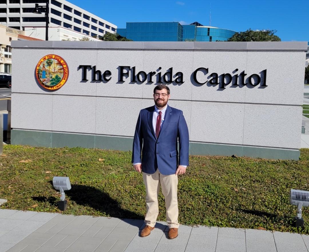 Parker Webb, UWVFC staff, at the Capitol